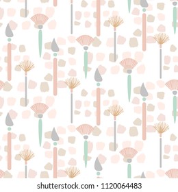 Art brush stains seamless vector pattern.