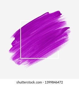 Art brush stroke paint abstract background  over square frame - Vector. Perfect watercolor design for headline, logo and sale banner.