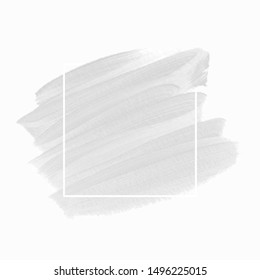 Art brush stroke paint abstract background design vector over square frame. 