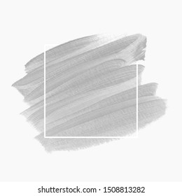 Art brush stroke paint abstract background design vector over square frame. 