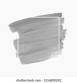 Art brush stroke paint abstract background. Brush stroke texture design  over square frame. Vector.