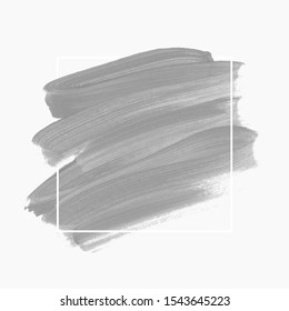 Fondo abstracto del trazo de pincel de arte. Diseño de textura de pincel sobre marco cuadrado. Vector.