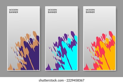art brush stroke vertical banner collection