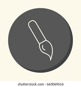Art brush, vector round line icon with the illusion of volume, simple color change