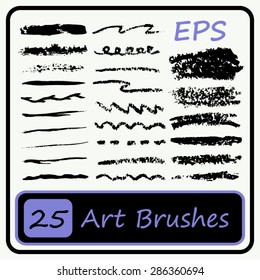 Art Brushes set - Black color - Vector Illustration