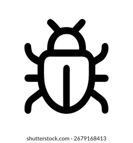 un Bug de arte con escritura y negro Color 