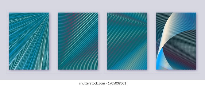 Art business card. Abstract lines modern brochure template. Red vibrant gradients geometry on white blue background. Fantastic cover, brochure, poster, book etc.