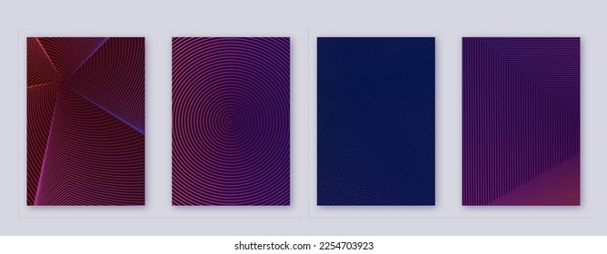 Kunst Visitenkarte. Abstrakte Linien moderne Broschüren Vorlage. Violet lebendige Farbverlauf-Geometrie auf dunklem Hintergrund. Likable Cover, Broschüre, Poster, Buch etc.