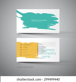 Art business card template with stain of spatter style design