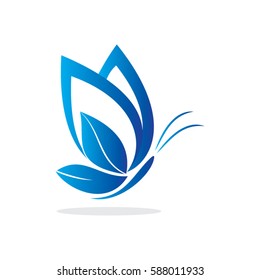 the art butterfly blue icon logo