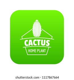 Art cactus icon green vector isolated on white background