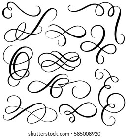 art calligraphy flourish of vintage decorative whorls for design. Vector illustration EPS10