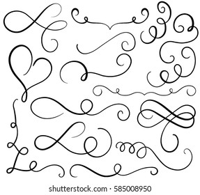 art calligraphy flourish of vintage decorative whorls for design. Vector illustration EPS10