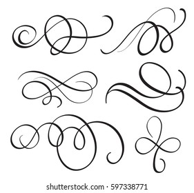 art calligraphy flourish of vintage decorative whorls for design. Vector illustration EPS10.