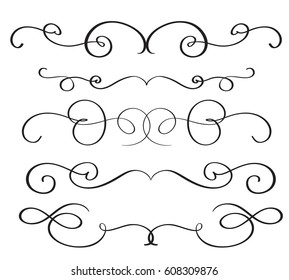 art calligraphy flourish of vintage decorative whorls for design. Vector illustration EPS10