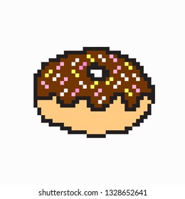 art candy donut, pixel look vector