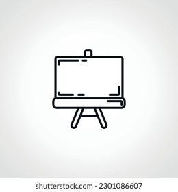 art canvas line icon. Easel stand for art canvas outline icon.