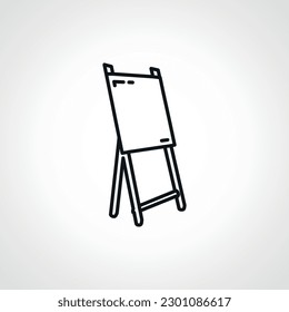 art canvas line icon. Easel stand for art canvas outline icon.