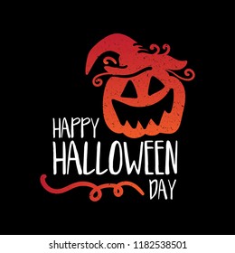 Art card for Happy Halloween.Design template for flyers, posters,ecards, invitations, brochures. Creative style. Vector illustration