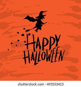 Art card for Happy Halloween.Design template for flyers, posters,ecards, invitations, brochures. Creative style. Vector illustration