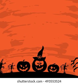 Art card for Happy Halloween.Design template for flyers, posters,ecards, invitations, brochures. Creative style. Vector illustration
