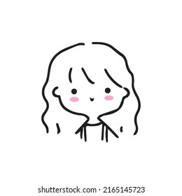 Art Cartoon cute girl illustration kawaii label