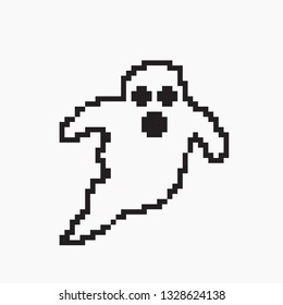 art cartoon ghost, pixel look vector