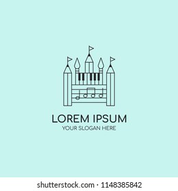 Art castle logo template design. Vector