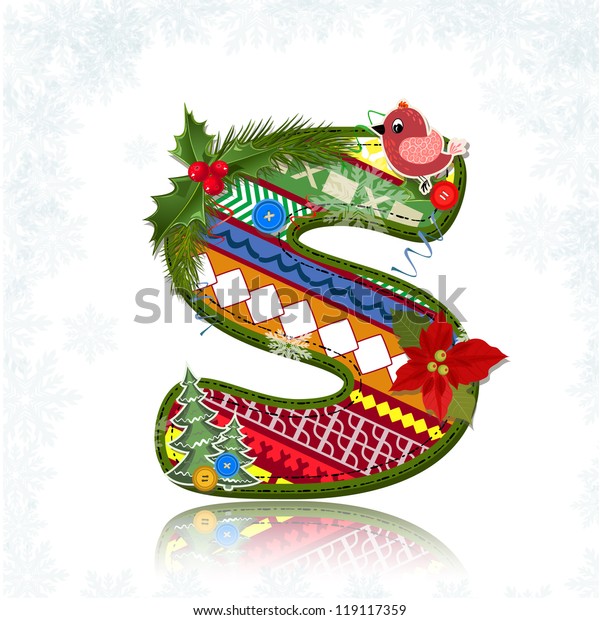 Art Christmas Letter Handmade Stock Vector Royalty Free 119117359