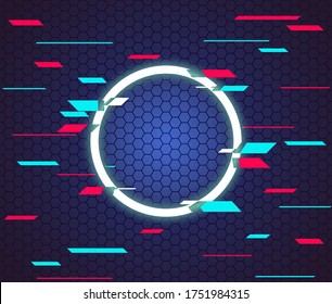 Art circle frame in a futuristic style. Blogging. Social media concept. Vector illustration. EPS 10