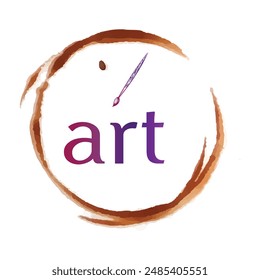 diseño del logotipo del círculo de arte dibujado a mano