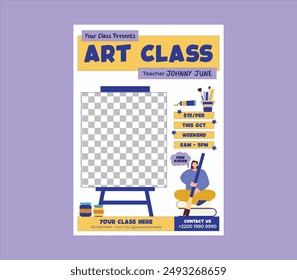 In: Art Class Flyer. Kinder zurück zur Schule Bildung Eintritt Flyer Poster Layout Vorlage