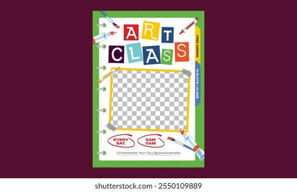 Art Class Flyer. Vector Illustration