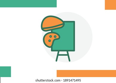 Art class icon colored line symbol. School  icon symbol. Premium quality isolated education tools element Icons for education, online education, online learning, learn to think. 