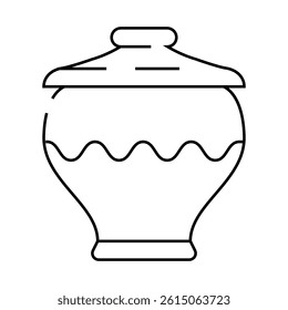 art clay crockery line icon vector. art clay crockery sign. isolated contour symbol black illustration