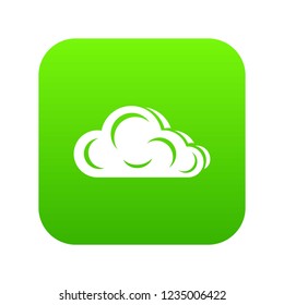 Art cloud icon green vector isolated on white background