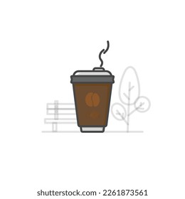 Un arte de un diseño vectorial de taza de café