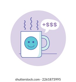 A art of a coffee cup vector design