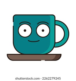 Un arte de una ilustración vectorial de una taza de café