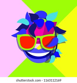 Art Collage Vector. Face. Contemporary Surreal Design. Illustration