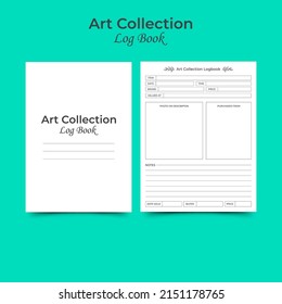 Art Collection Log Book KDP Interior. newborn printable tracker, planner, notebook, mood diary
