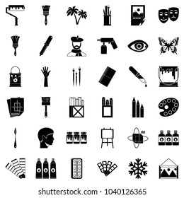 Art college icons set. Simple set of 36 art college vector icons for web isolated on white background