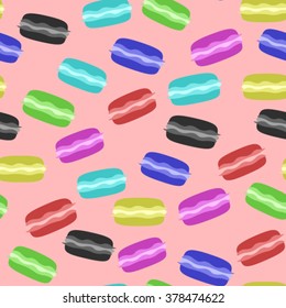 Art color macarons back pattern seamless pink