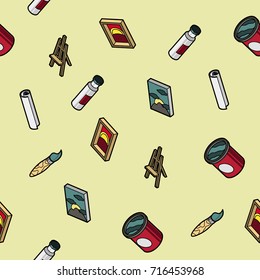 Art color outline isometric pattern