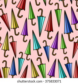 Art color umbrella back pattern pink seamless