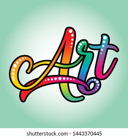 Art colorful lettering hand drawn logo