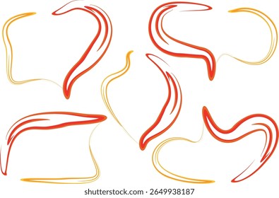 art colorful orange red thick abstract doodle outline speech bubbles