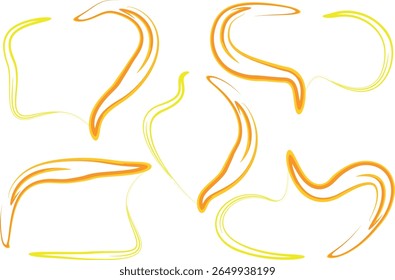 art colorful orange yellow thick abstract doodle outline speech bubbles