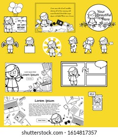 Art of Comic Housewife - Set of Concepts Vector illustrations