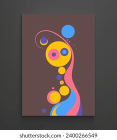 Art composition with abstract elements and dynamic shapes. Memphis design. Modern vector illustration for design and creativity. Cover design template for presentation, poster, cover or brochure. 